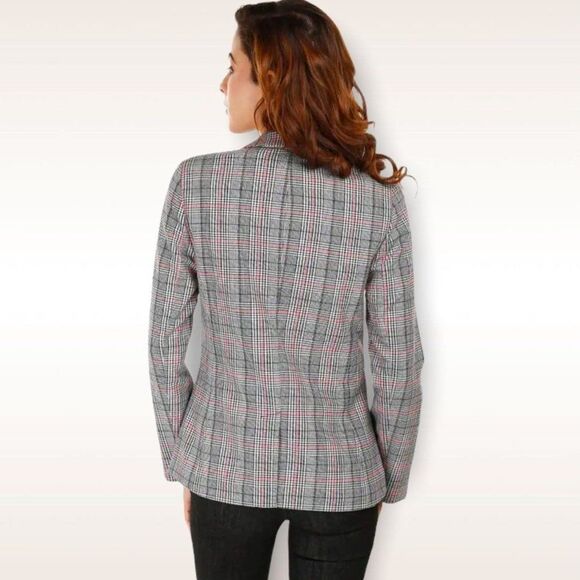 Gap Black Plaid Academy Blazer Jacket Gray 16 XL - Picture 2 of 10